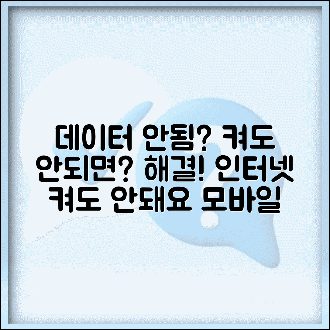 모바일 데이터 안됨 해결 | 데이터 켜졌는데 인터넷 안됨