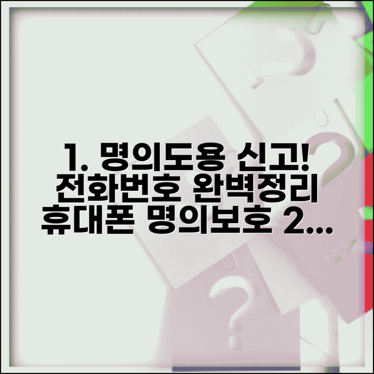 명의도용 신고 전화번호 완벽정리 | 휴대폰 명의도용 방지 서비스