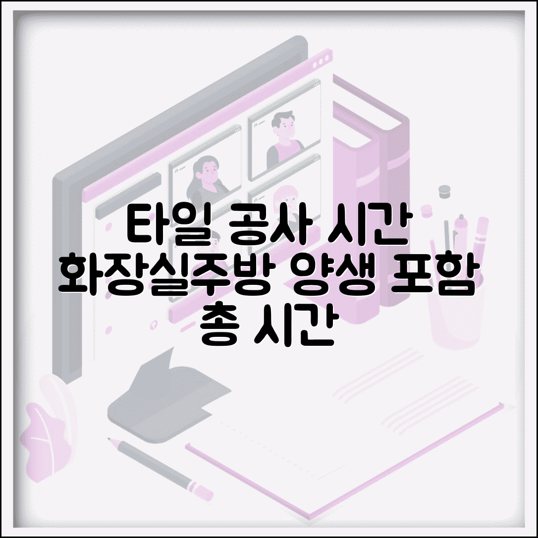 타일 공사 기간 화장실 주방 | 타일 시공 소요 시간과 양생