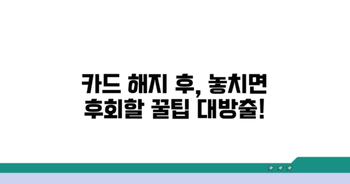 카드 해지 후 꿀팁 정보