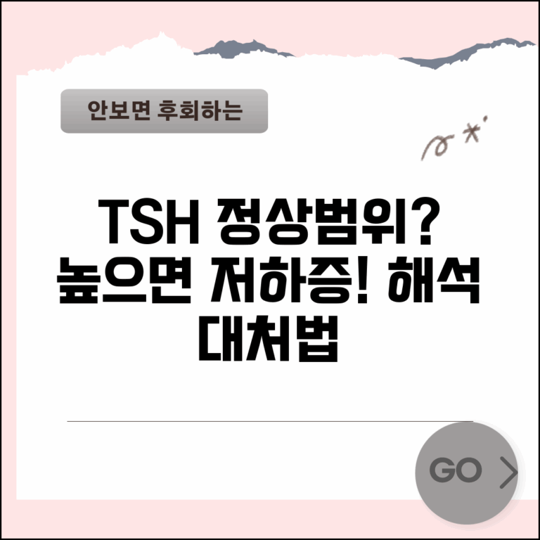 갑상선자극호르몬 TSH 수치 해석 | TSH 정상범위 높으면 갑상선기능저하증