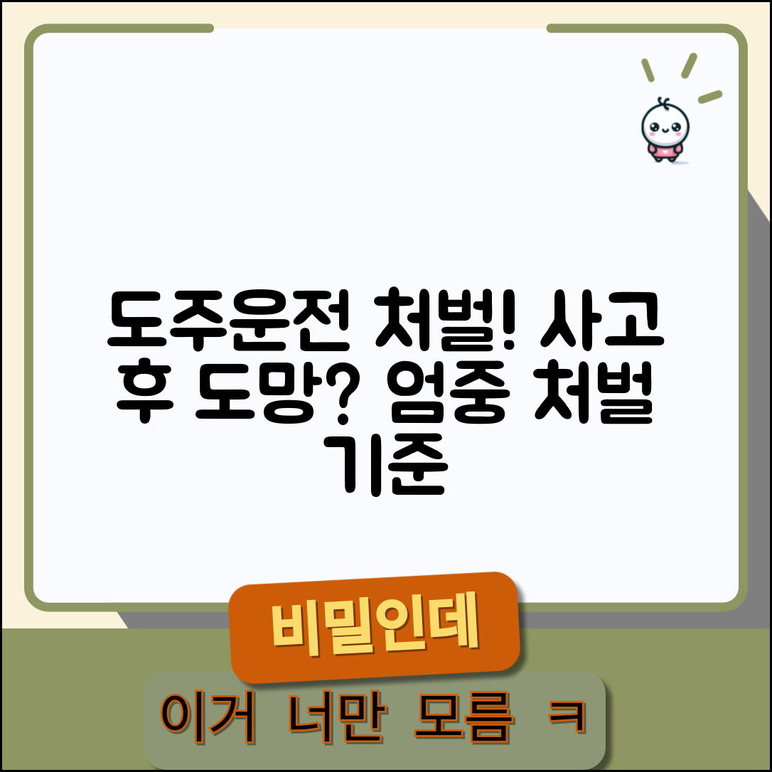 도주 운전자 처벌 | 교통사고 현장 도주 처벌 기준