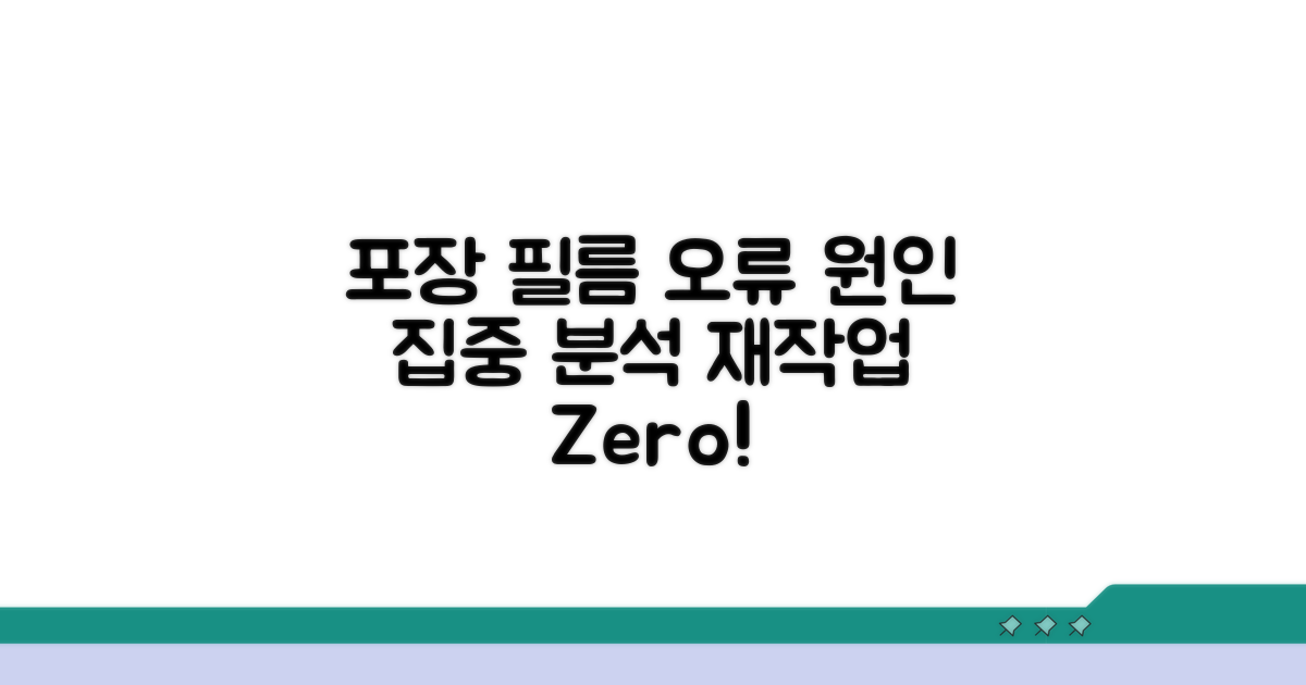 포장 필름 이송 불량 원인 분석