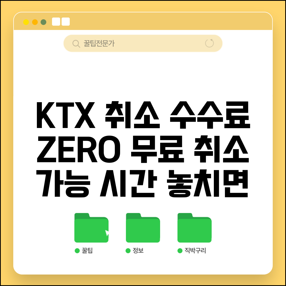 KTX 취소 수수료 면제 조건 | 기차표 취소 수수료 없는 시간