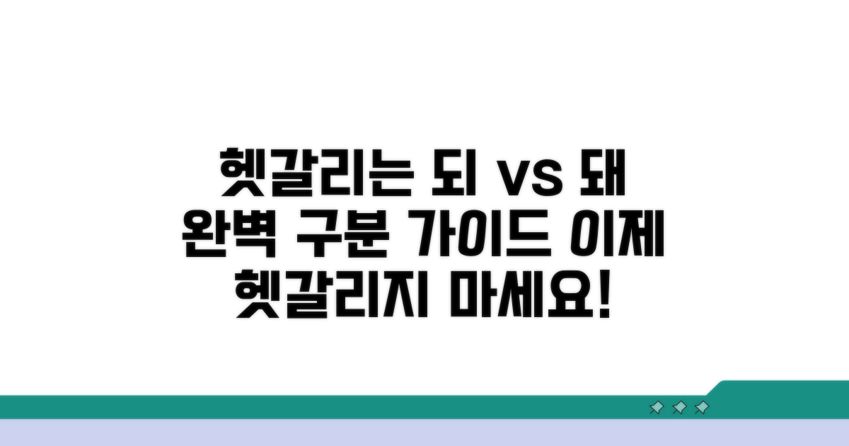 헷갈리는 '되'와 '돼' 명확히 구분