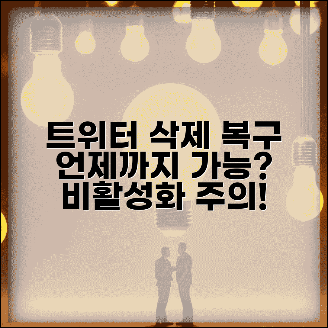 트위터 계정 삭제 후 복구 언제까지 | 트위터 계정 비활성화 복구 기한