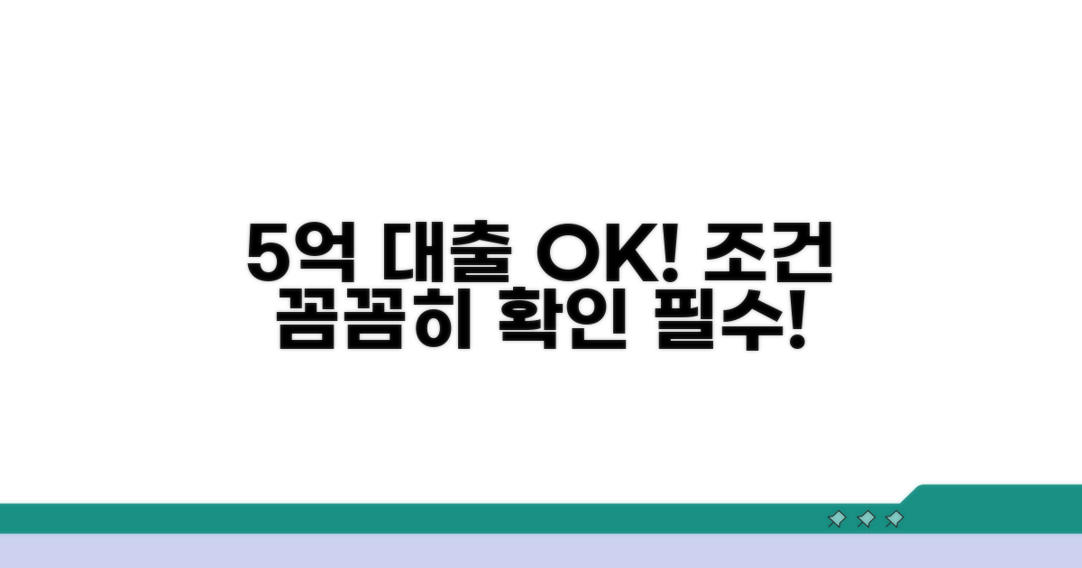 최대 5억 대출 조건, 꼼꼼히 확인하세요