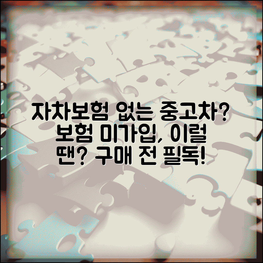 자차보험 미가입 중고차 구매 위험 | 중고차 자차보험 미가입 완벽 대처법