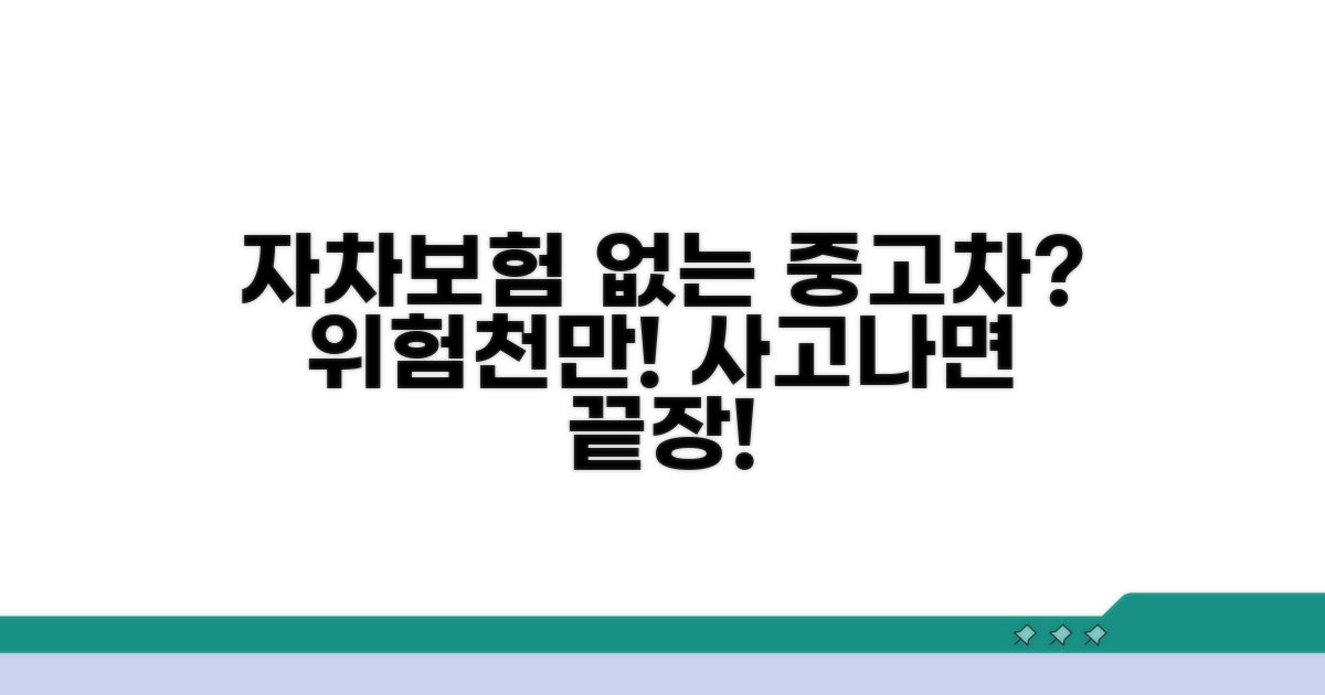 자차보험 미가입 중고차 위험 분석