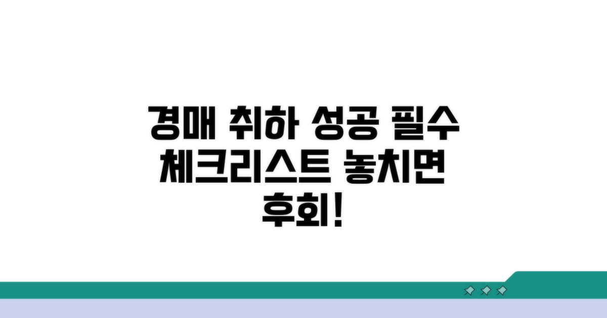 경매취하 성공을 위한 체크리스트