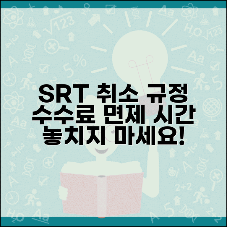 SRT 취소 수수료 규정 | SRT 표 취소 수수료 면제 시간
