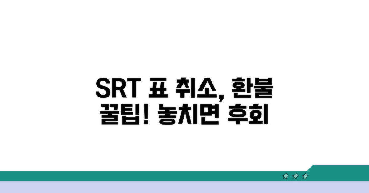SRT 표 취소 시 꼭 알아두기