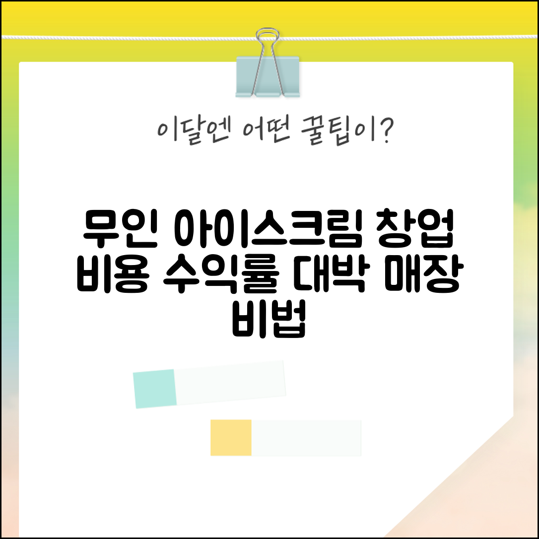 무인 아이스크림 창업 비용 수익률 분석 | 무인 디저트 매장 창업
