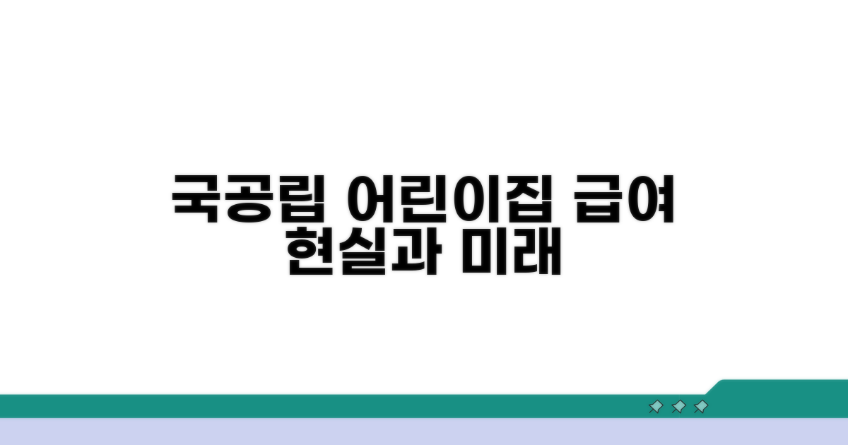 국공립 어린이집 급여 현실과 전망
