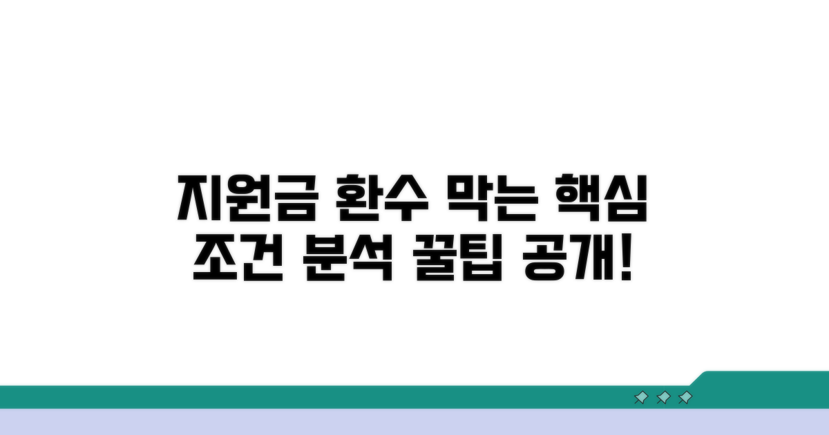 지원금 환수 막는 핵심 조건 분석