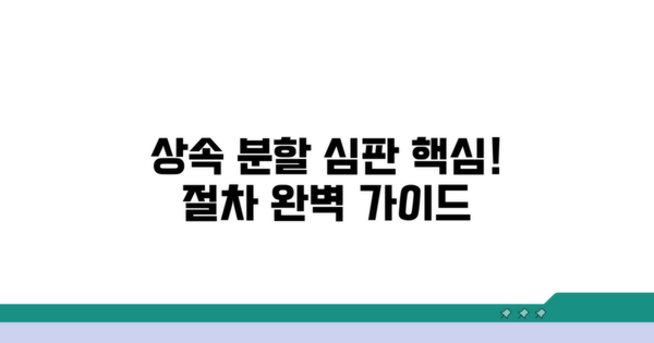 상속재산 분할 심판 기본 정보