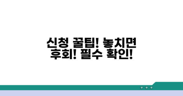 신청 시 주의할 점과 팁