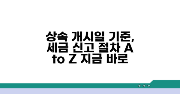 상속개시일 기준, 세금 신고 절차