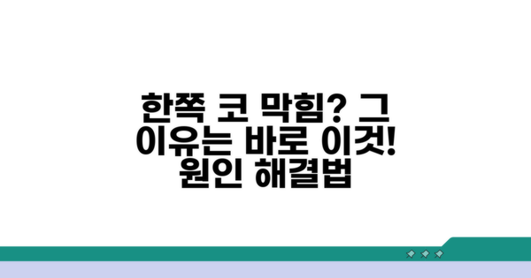 코막힘 한쪽만 막히는 이유