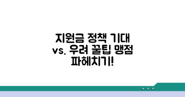 지원금 정책, 기대와 우려되는 점