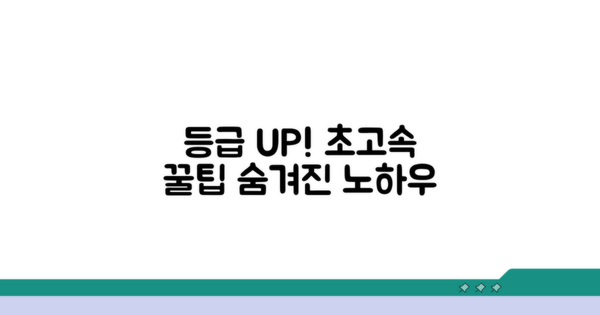 등급 올리는 추가 꿀팁과 노하우