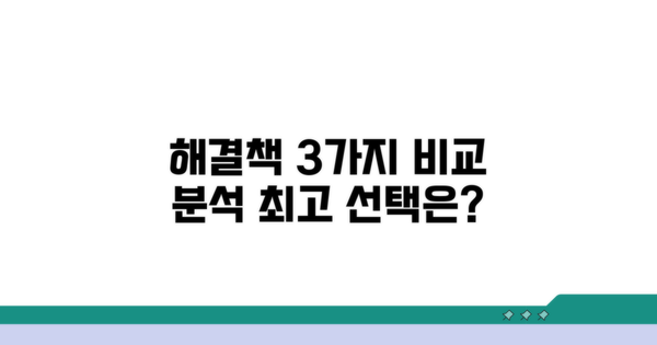 해결 방법 3가지 비교 분석