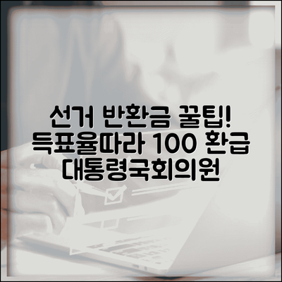 선거 후보자 반환금 제도 | 대통령 국회의원 반환금 | 득표율별 반환금 | 선거비용 환급