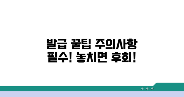 발급 시 주의사항과 팁
