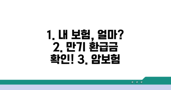 내 암보험 만기환급금 얼마나 될까?