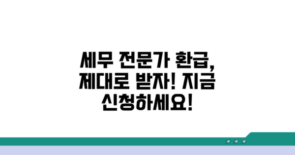 세무 대리 전문가와 함께 환급 신청