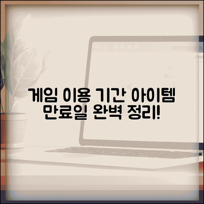 게임 서비스 이용기간 | 게임 아이템 이용 기간 완벽정리