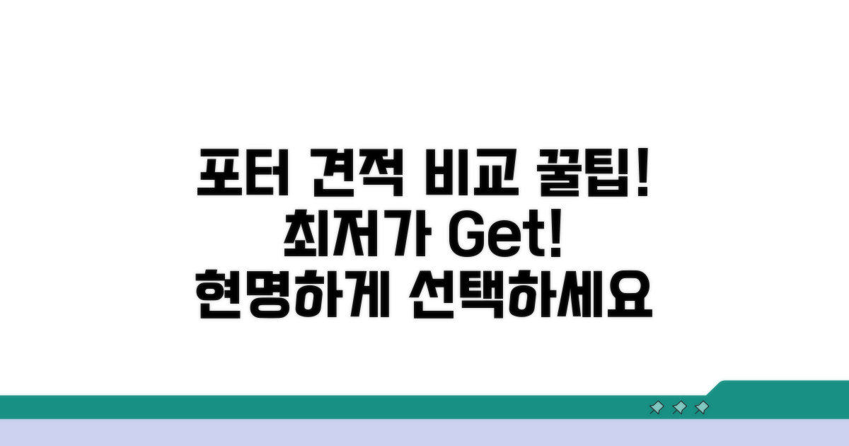 합리적인 포터 견적 비교 꿀팁