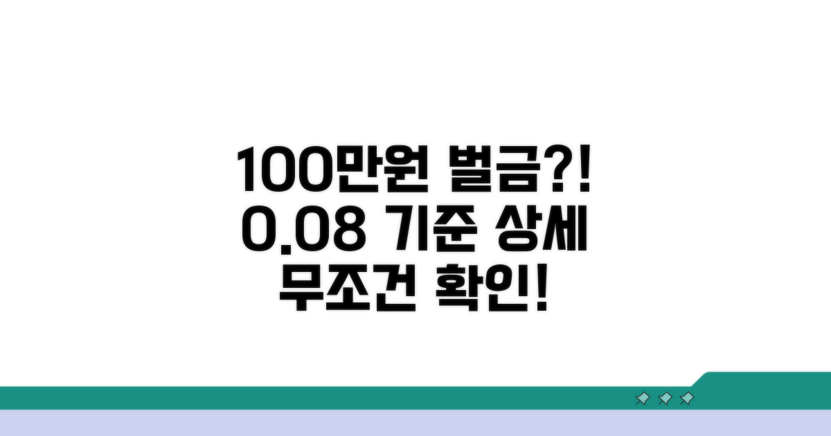 0.08 기준 벌금 100만원 상세