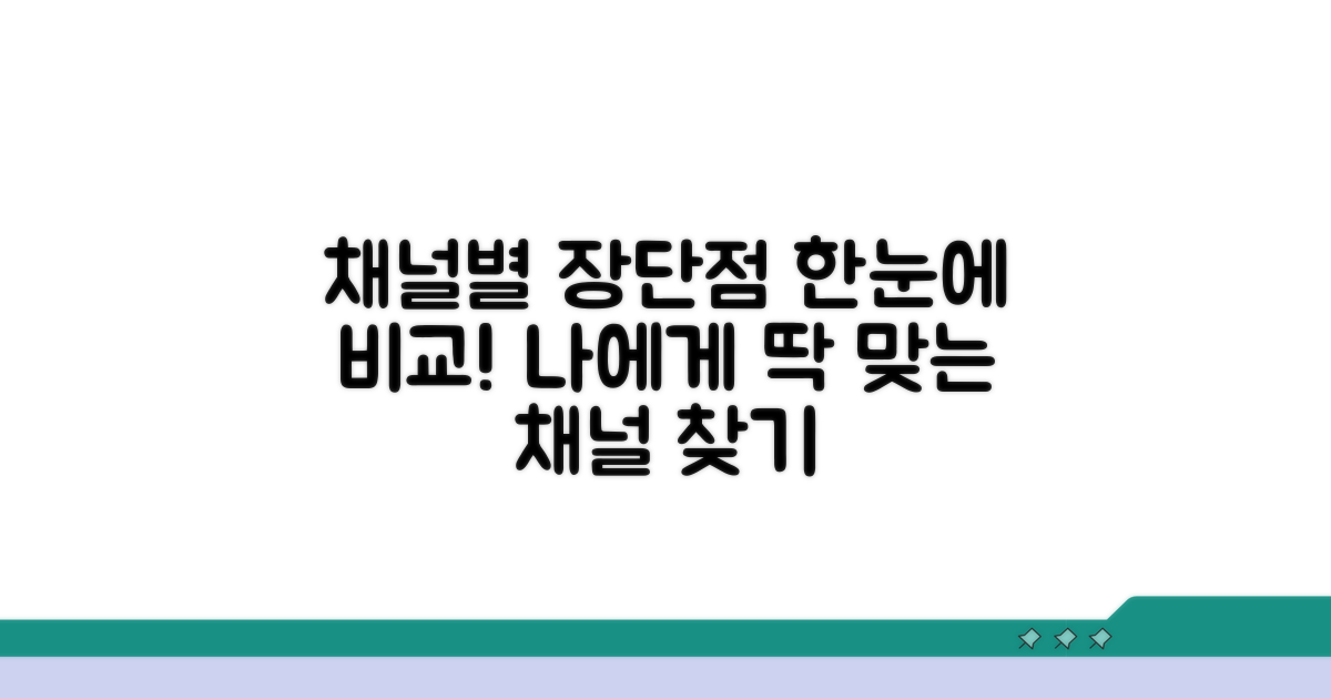 채널별 장단점 한눈에 파헤치기