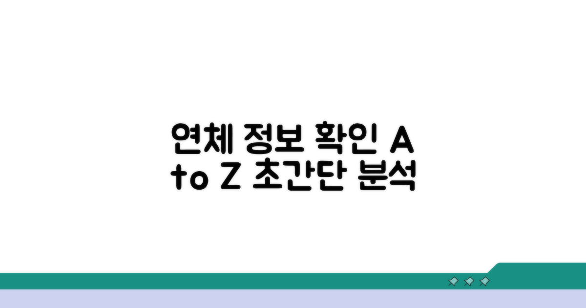 연체 정보 확인 방법 상세 분석