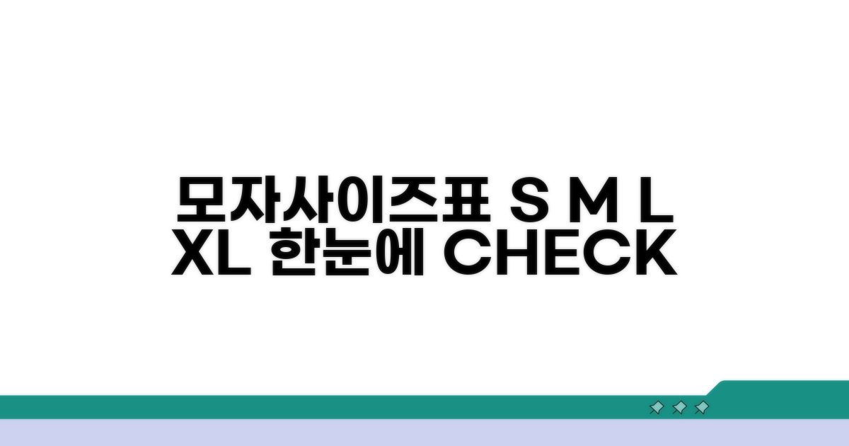 S, M, L, XL 모자 사이즈표 한눈에 보기