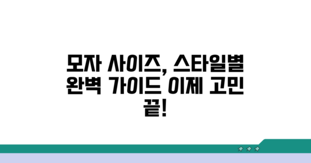 스타일별 모자 사이즈 추천 리스트