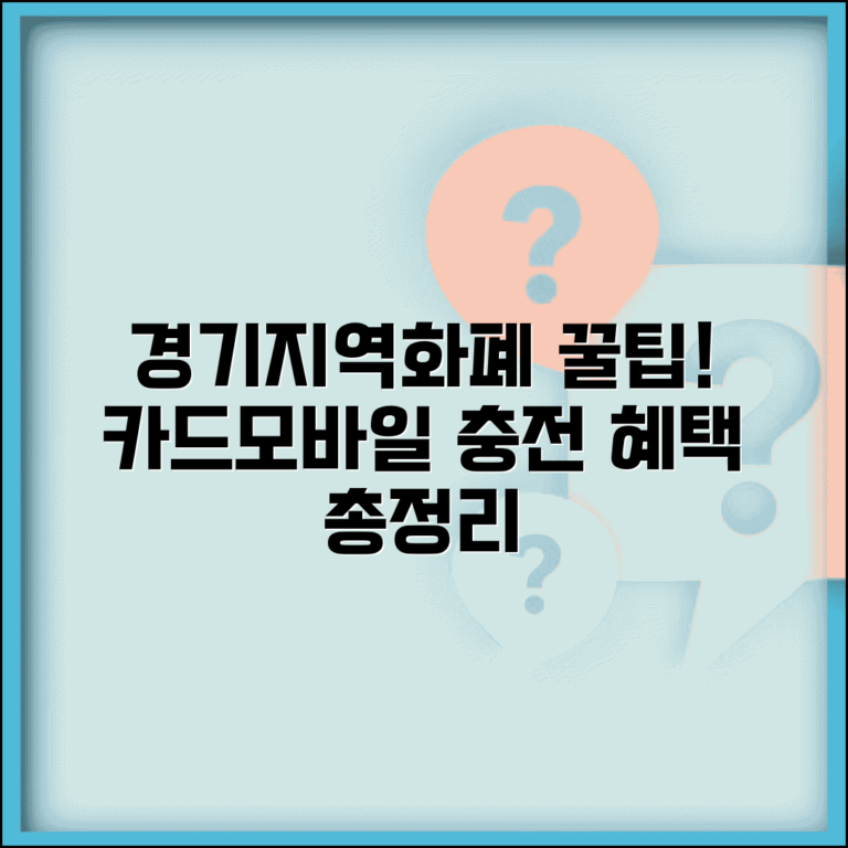 경기지역화폐 충전 방법 | 카드 모바일 충전소 혜택 및 사용 꿀팁 총정리