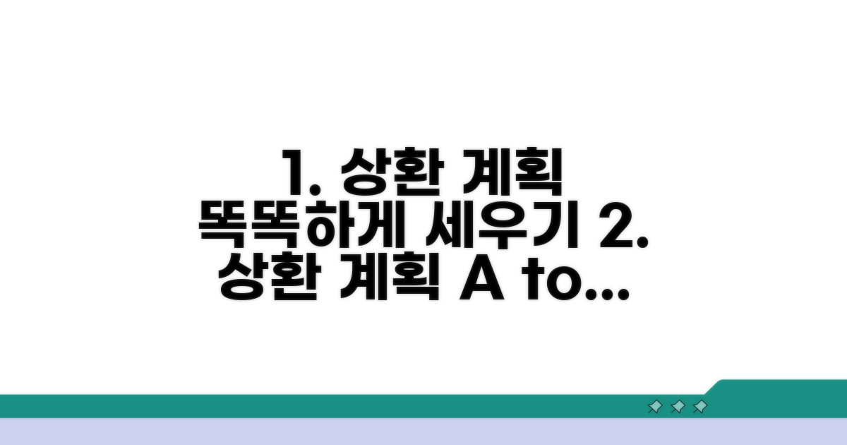 상환 계획, 현명하게 세우는 방법