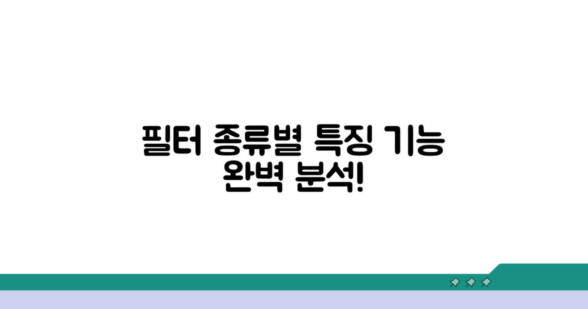 필터 종류별 특징과 기능
