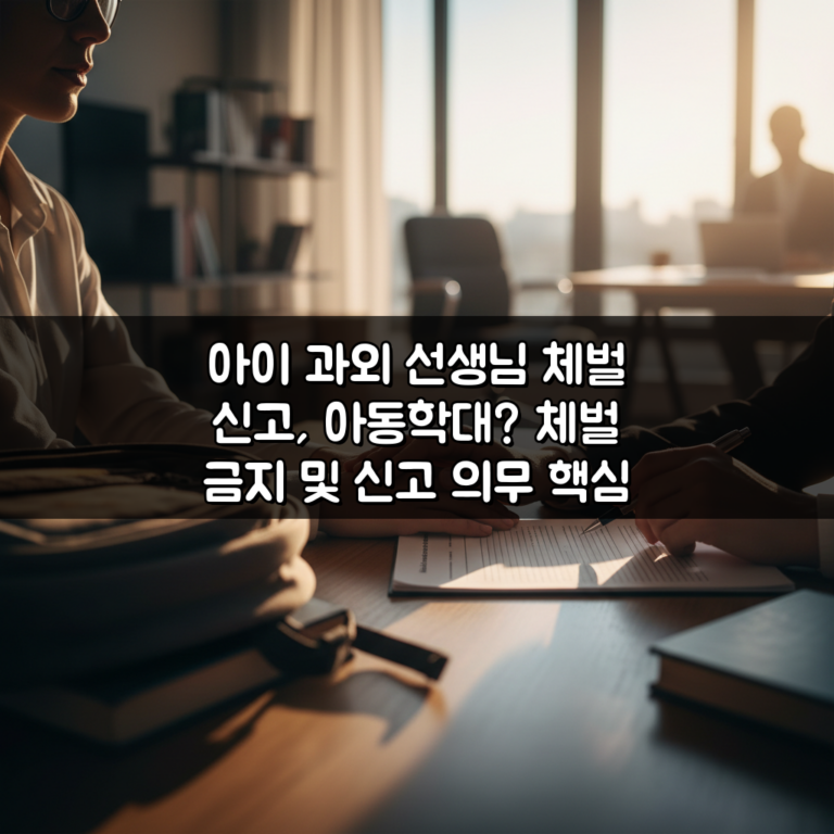 아이 과외 선생님 체벌 신고, 아동학대? 체벌 금지 및 신고 의무 핵심 총정리