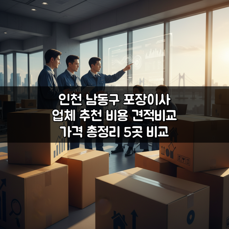 인천 남동구 포장이사 업체 추천 비용 견적비교 가격 총정리 5곳 비교