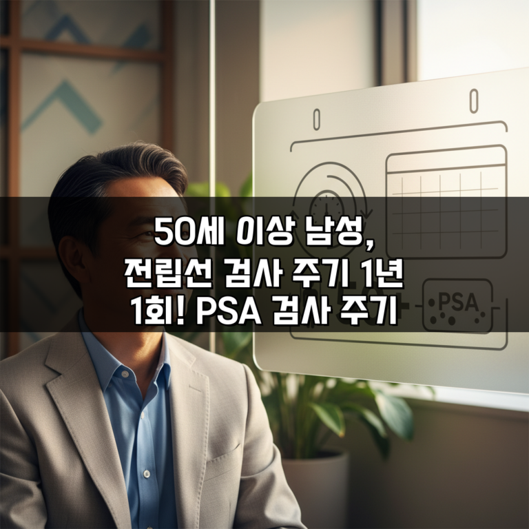 50세 이상 남성, 전립선 검사 주기 1년 1회! PSA 검사 주기 전립선암, 지금 바로 확인하세요.