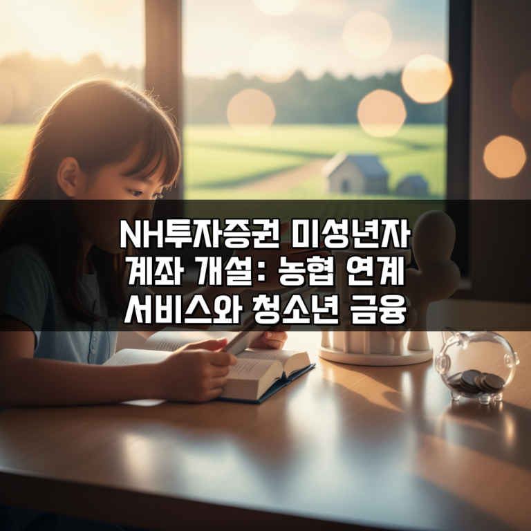 NH투자증권 미성년자 계좌 개설: 농협 연계 서비스와 청소년 금융 교육 혜택, 이것만 알면 끝!