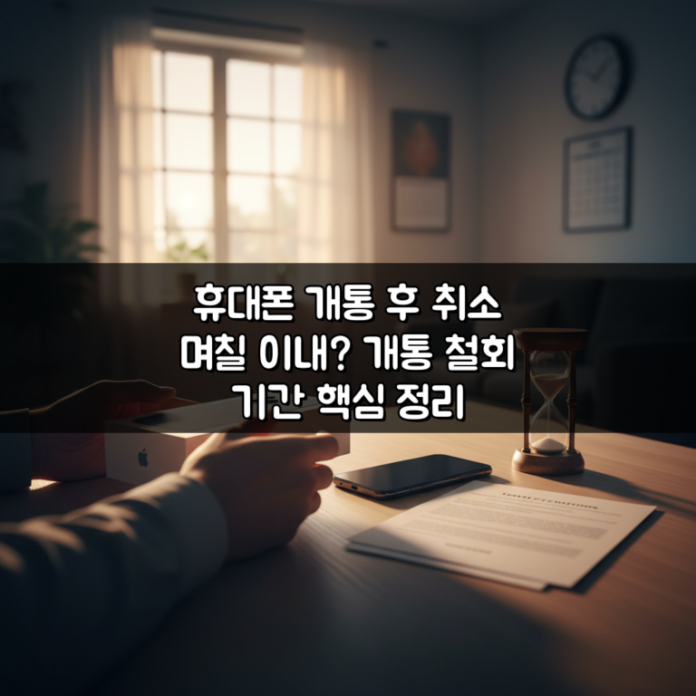 휴대폰 개통 후 취소 며칠 이내? 개통 철회 기간 핵심 정리