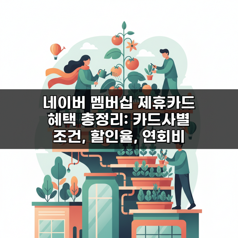 네이버 멤버십 제휴카드 혜택 총정리: 카드사별 조건, 할인율, 연회비 비교