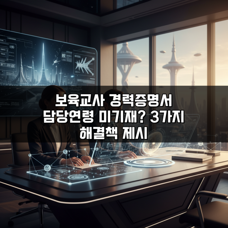 보육교사 경력증명서 담당연령 미기재? 3가지 해결책 제시