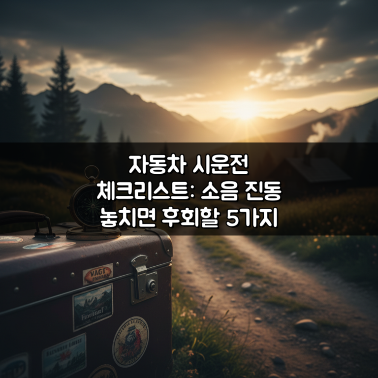 자동차 시운전 체크리스트: 소음 진동 놓치면 후회할 5가지 (필수 점검)