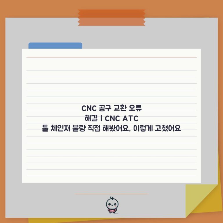 CNC 공구 교환 오류 해결 | CNC ATC 툴 체인저 불량 직접 해봤어요, 이렇게 고쳤어요