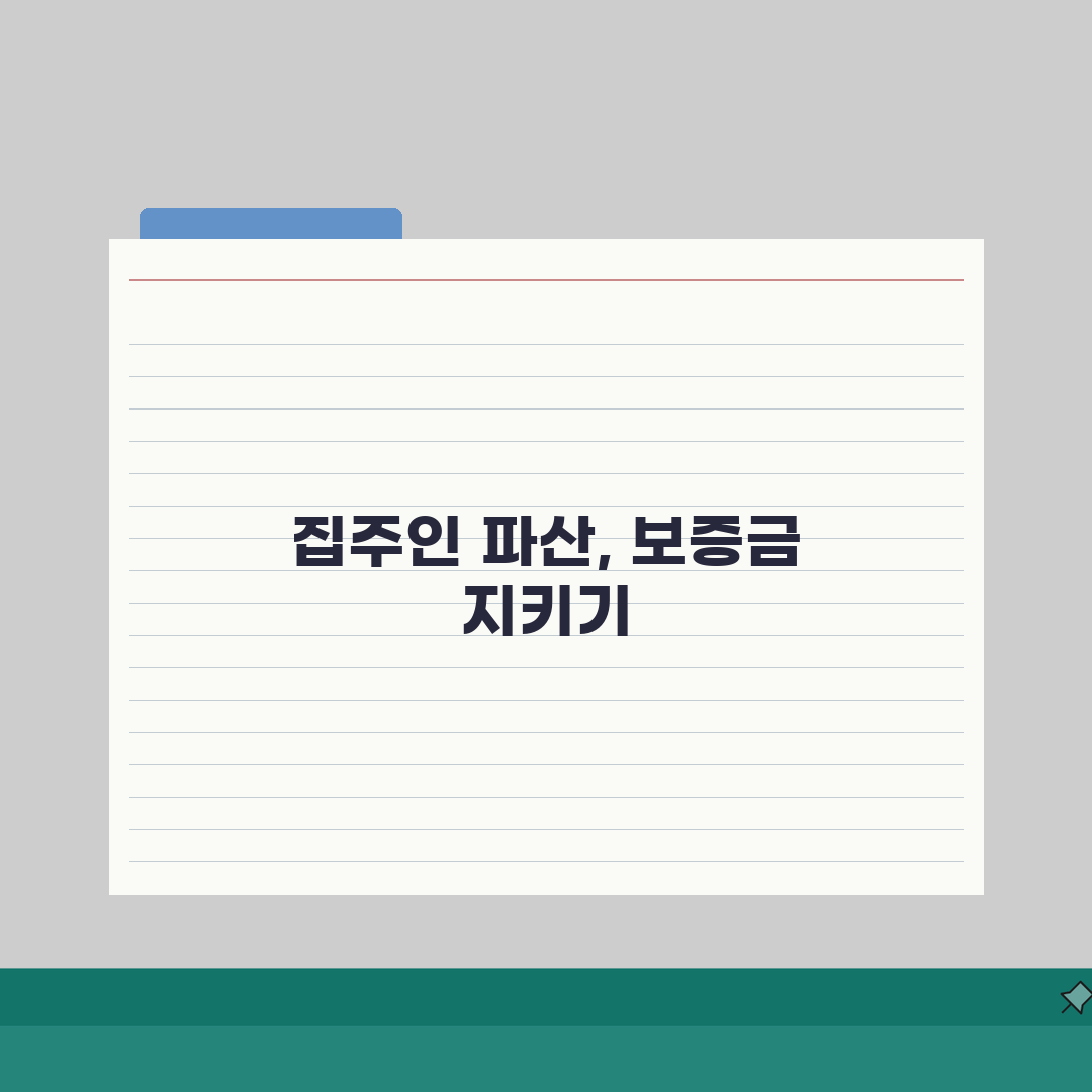 집주인이 파산하면 전세보증금 어떻게 되나요 | 집주인 파산 | 보증금 회수 | 우선변제권